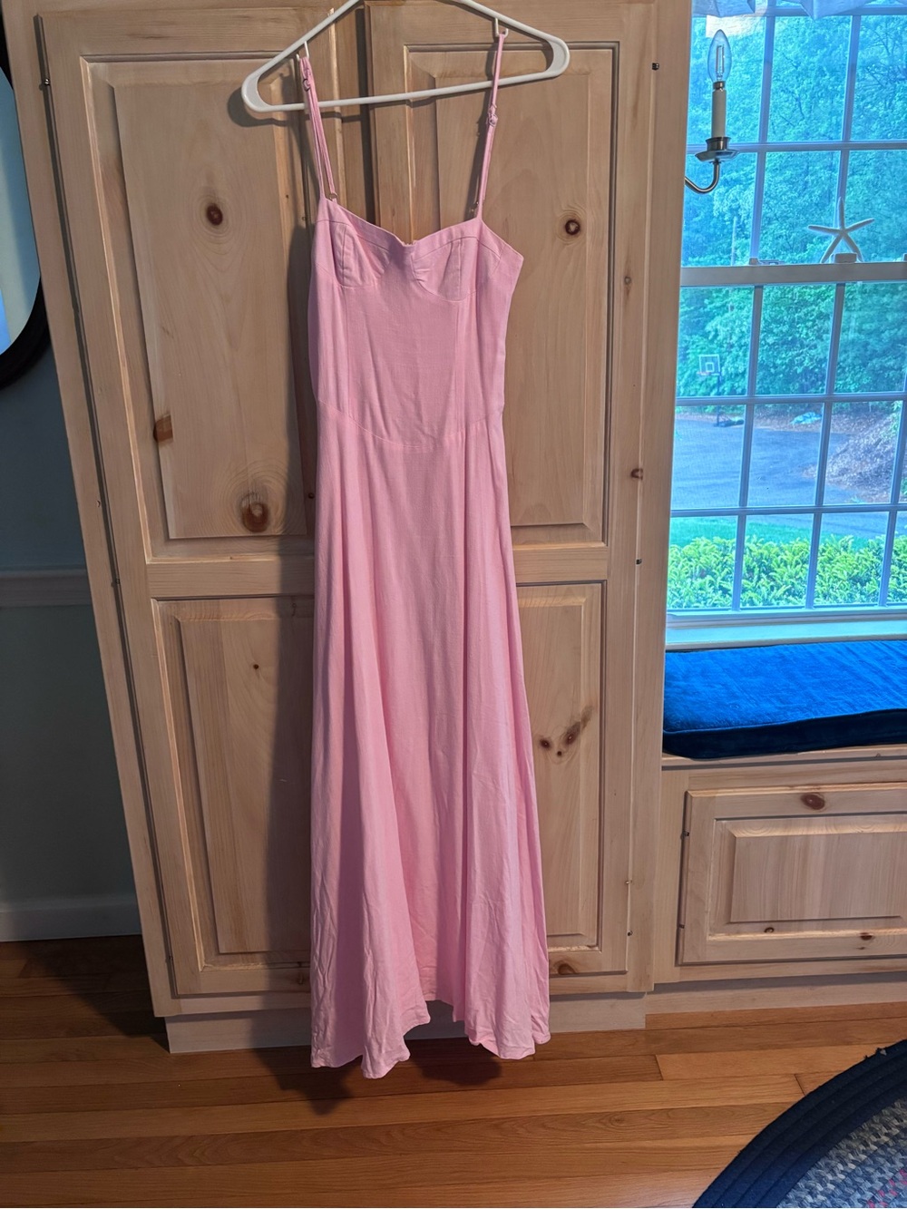 Elegant Pink Spaghetti-Strap Maxi Dress - Picture 3 of 5